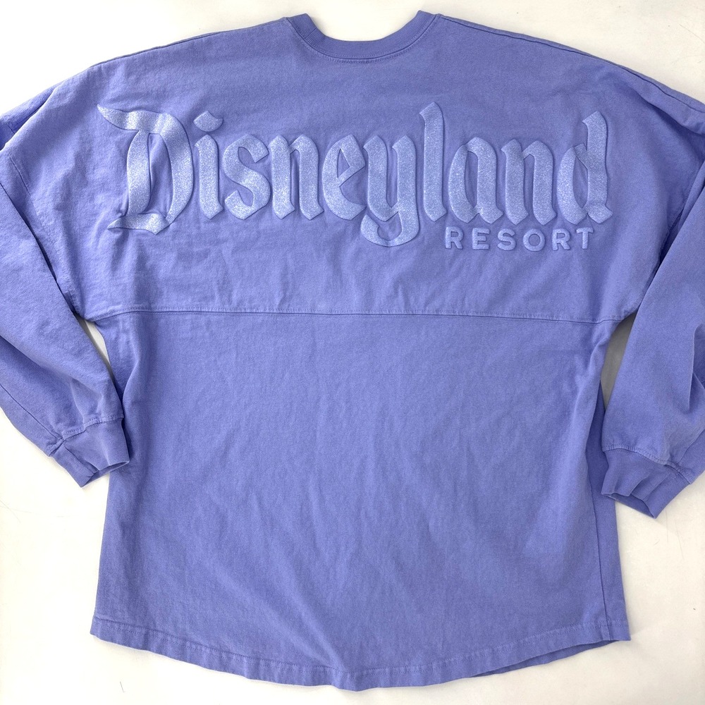 Disneyland Glitter Lavender Purple Spirit Jersey Large Sweatshirt